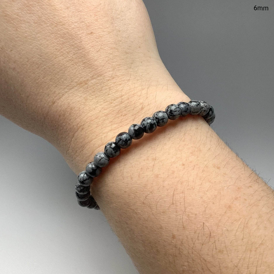 Snowflake Obsidian Beaded Bracelet - Rocks and Gems Canada