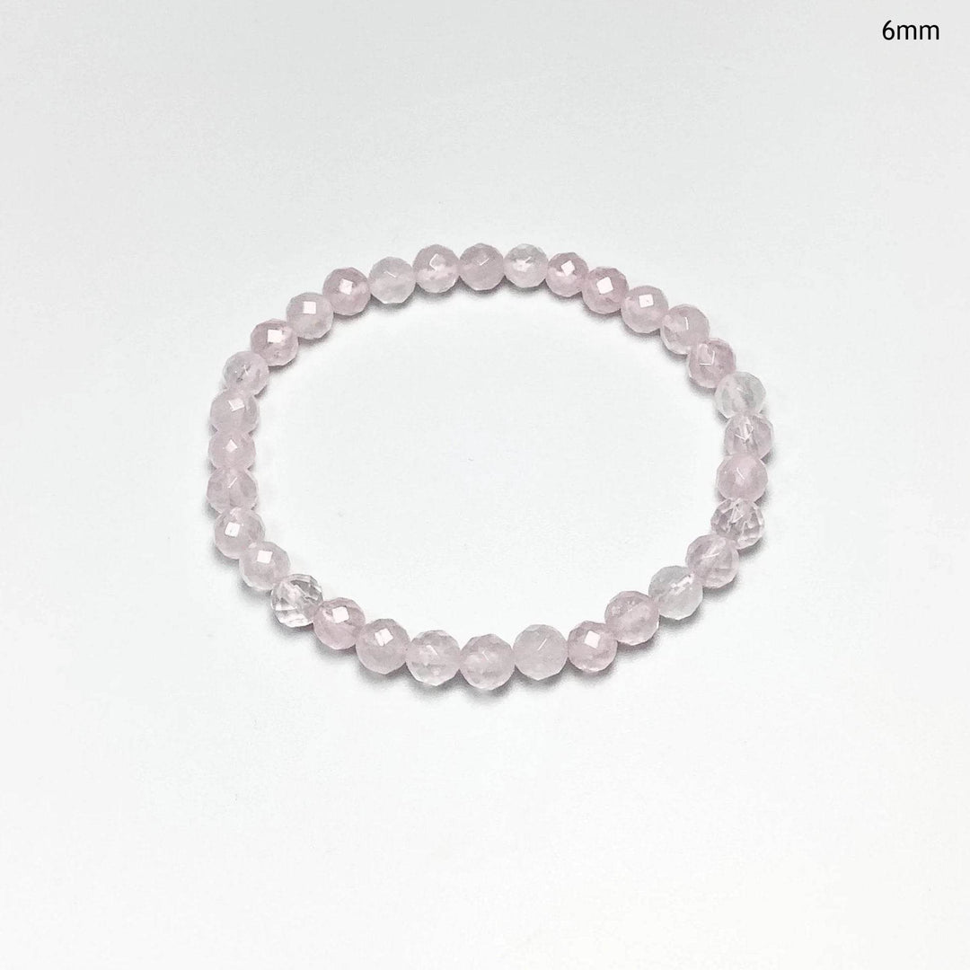 Rose Quartz Faceted Beaded Bracelet - Rocks and Gems Canada