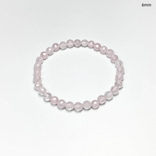 Rose Quartz Faceted Beaded Bracelet - Rocks and Gems Canada