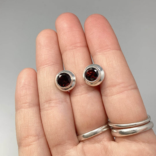 Garnet Stud Earrings - Rocks and Gems Canada