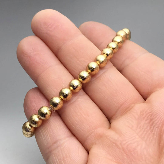 Muonionalusta Meteorite Beaded Bracelet with Gold Finish - Rocks and Gems Canada