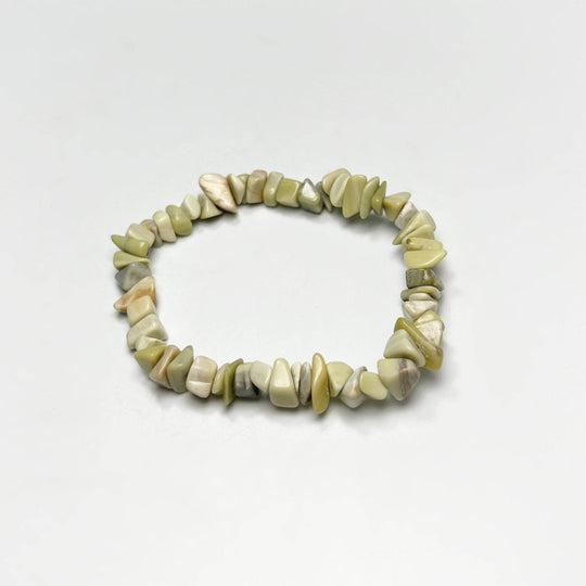 Butter Jade Chip Beaded Bracelet - Rocks and Gems Canada