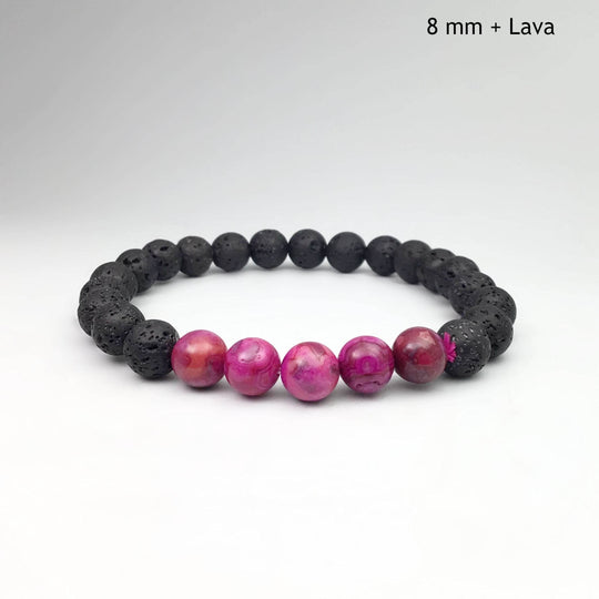 Pink Crazy Lace Agate Beaded Bracelet - Rocks and Gems Canada