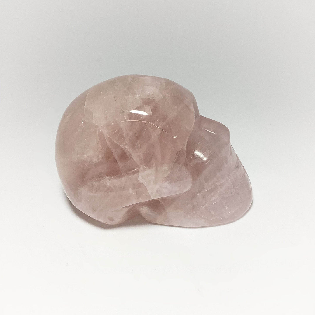 Carved Rose Quartz Skull - Rocks and Gems Canada