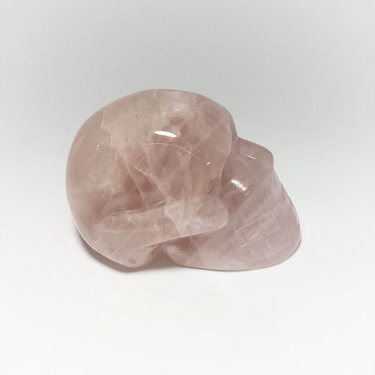 Carved Rose Quartz Skull - Rocks and Gems Canada