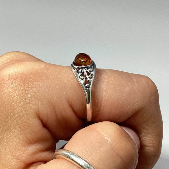 Cognac Amber Ring - Rocks and Gems Canada