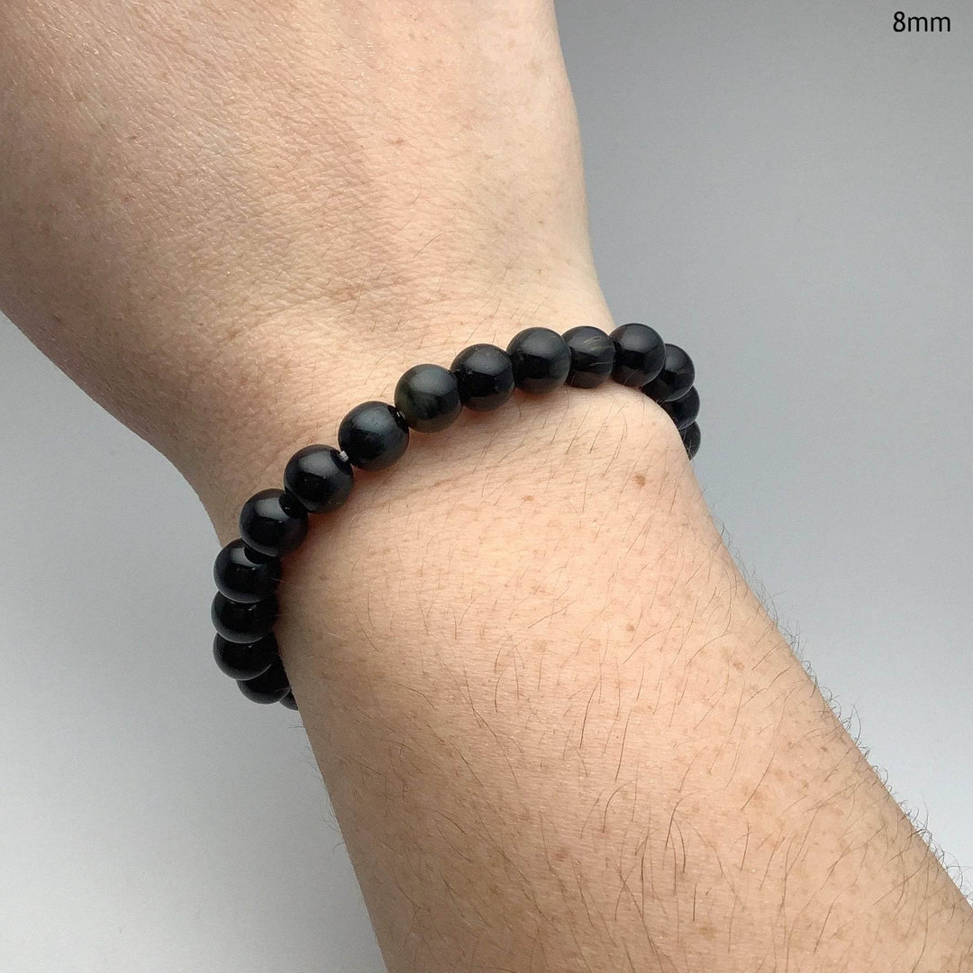 Blue Tiger Eye Beaded Bracelet - Rocks and Gems Canada