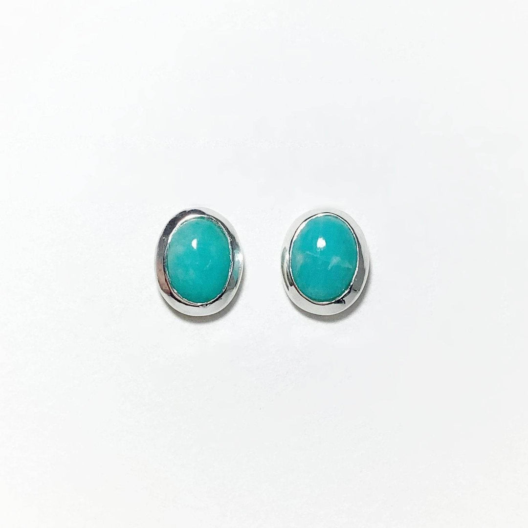 Amazonite Stud Earrings - Rocks and Gems Canada
