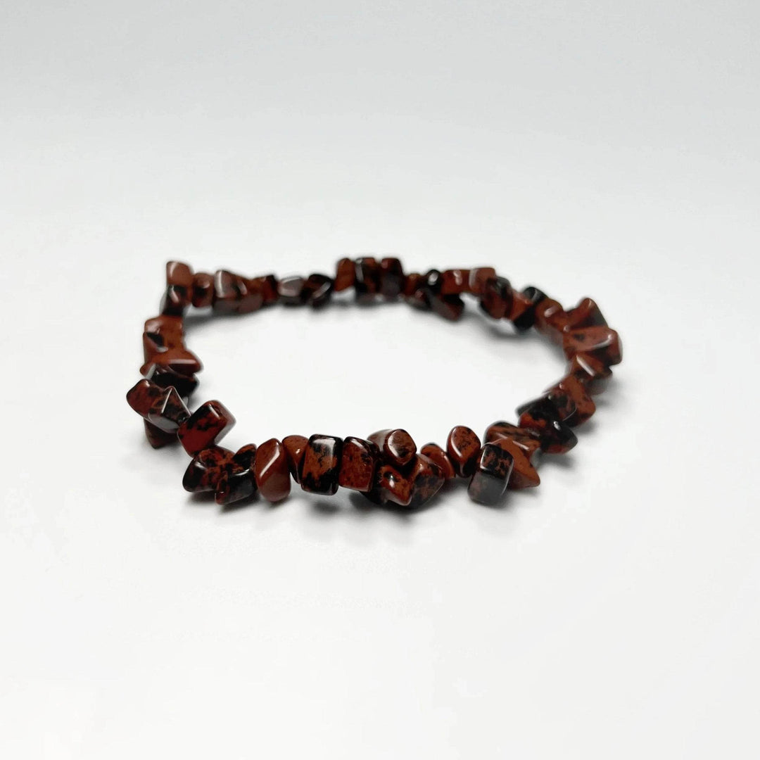 Mahogany Obsidian Chip Beaded Bracelet - Rocks and Gems Canada