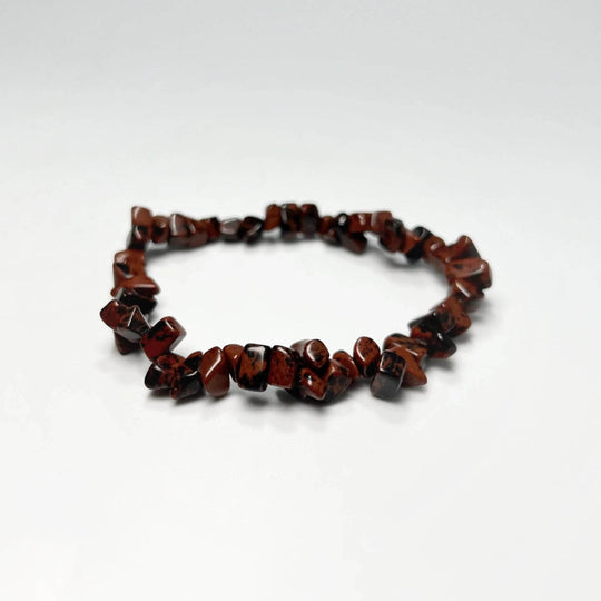 Mahogany Obsidian Chip Beaded Bracelet - Rocks and Gems Canada