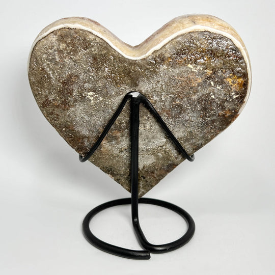 Large Citrine Druze Cluster Heart On Stand - Rocks and Gems Canada