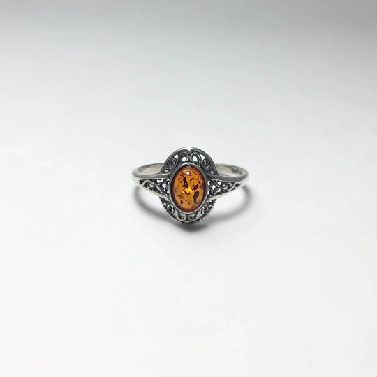 Cognac Amber Ring - Rocks and Gems Canada