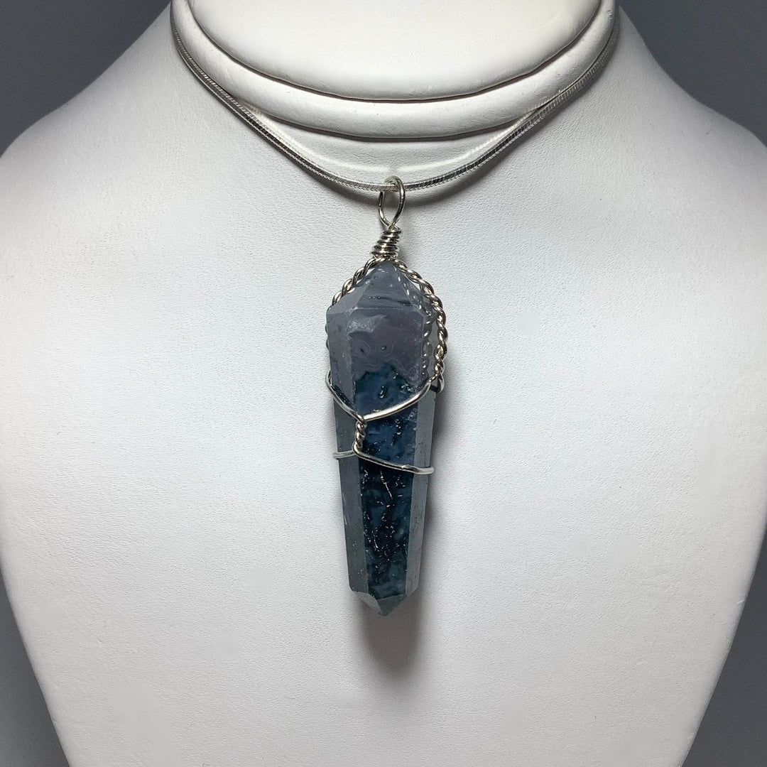 Wire Wrapped Moss Agate Pendant - Rocks and Gems Canada