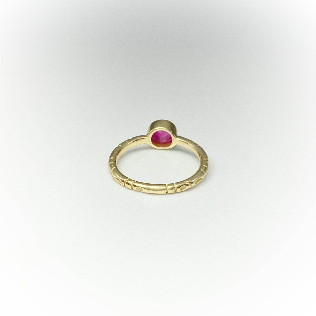 Pink Jade Gold Finish Ring - Rocks and Gems Canada