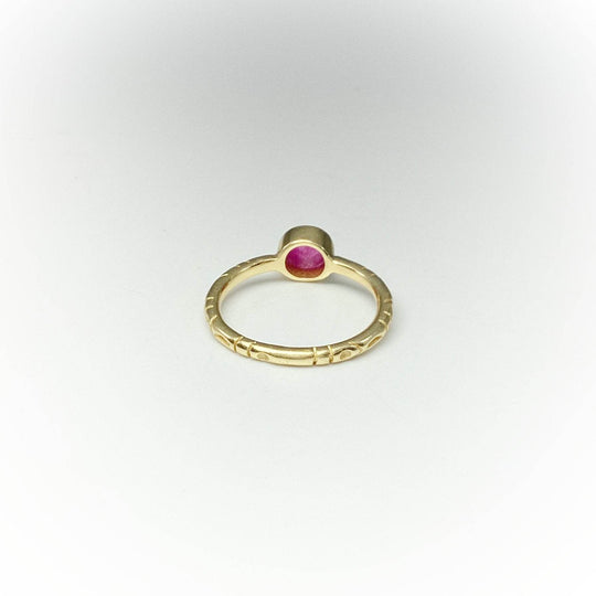 Pink Jade Gold Finish Ring - Rocks and Gems Canada