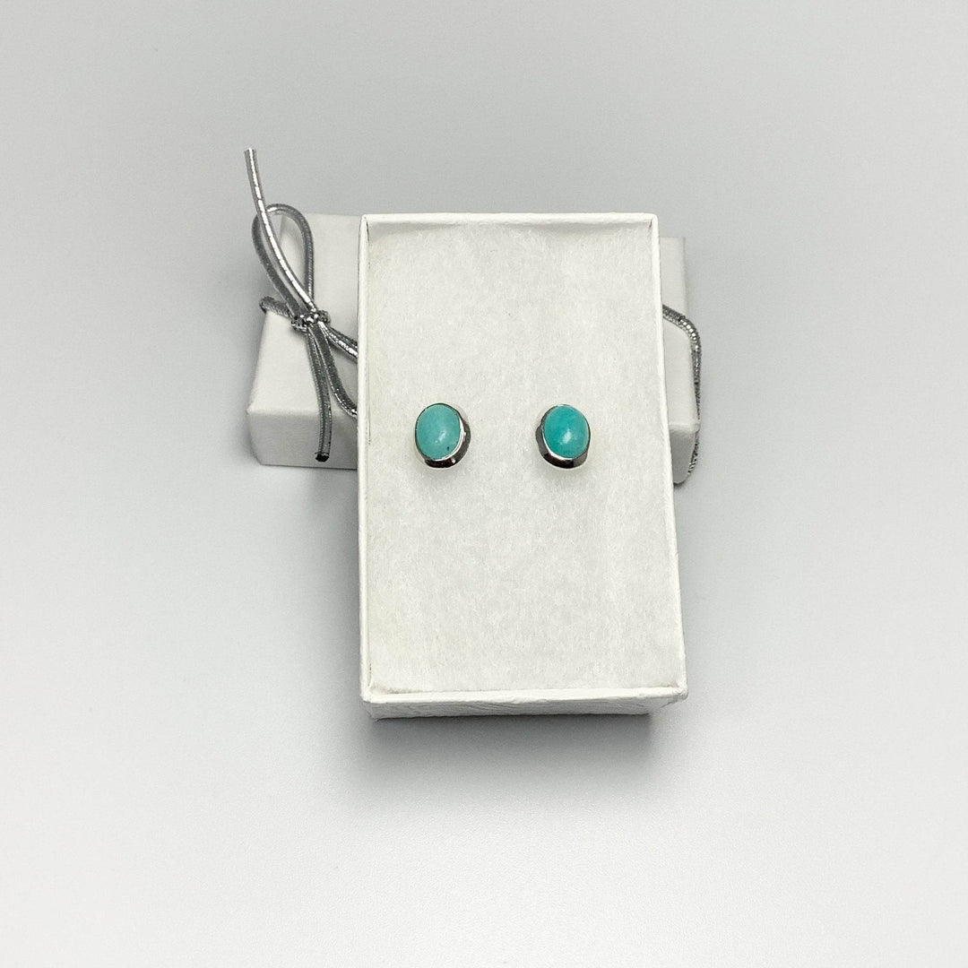 Amazonite Stud Earrings - Rocks and Gems Canada