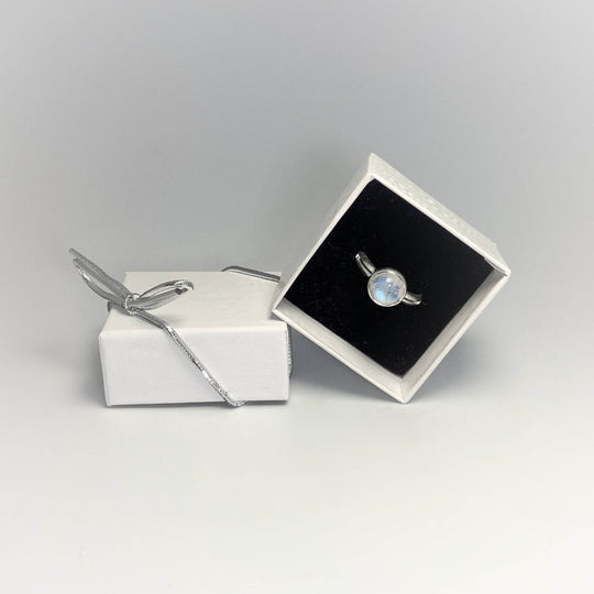 Rainbow Moonstone Ring - Rocks and Gems Canada