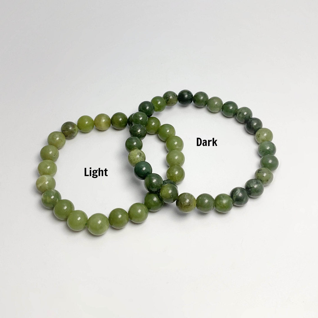 Mixed Green Canadian Jade Beaded Bracelet - Rocks and Gems Canada