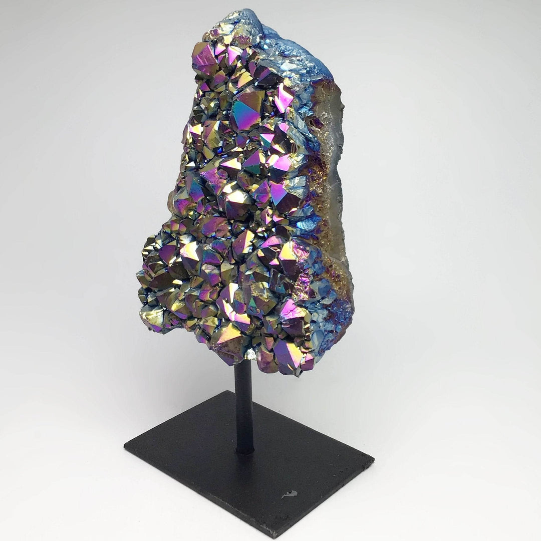 Rainbow Amethyst Druze Cluster On Stand - Rocks and Gems Canada