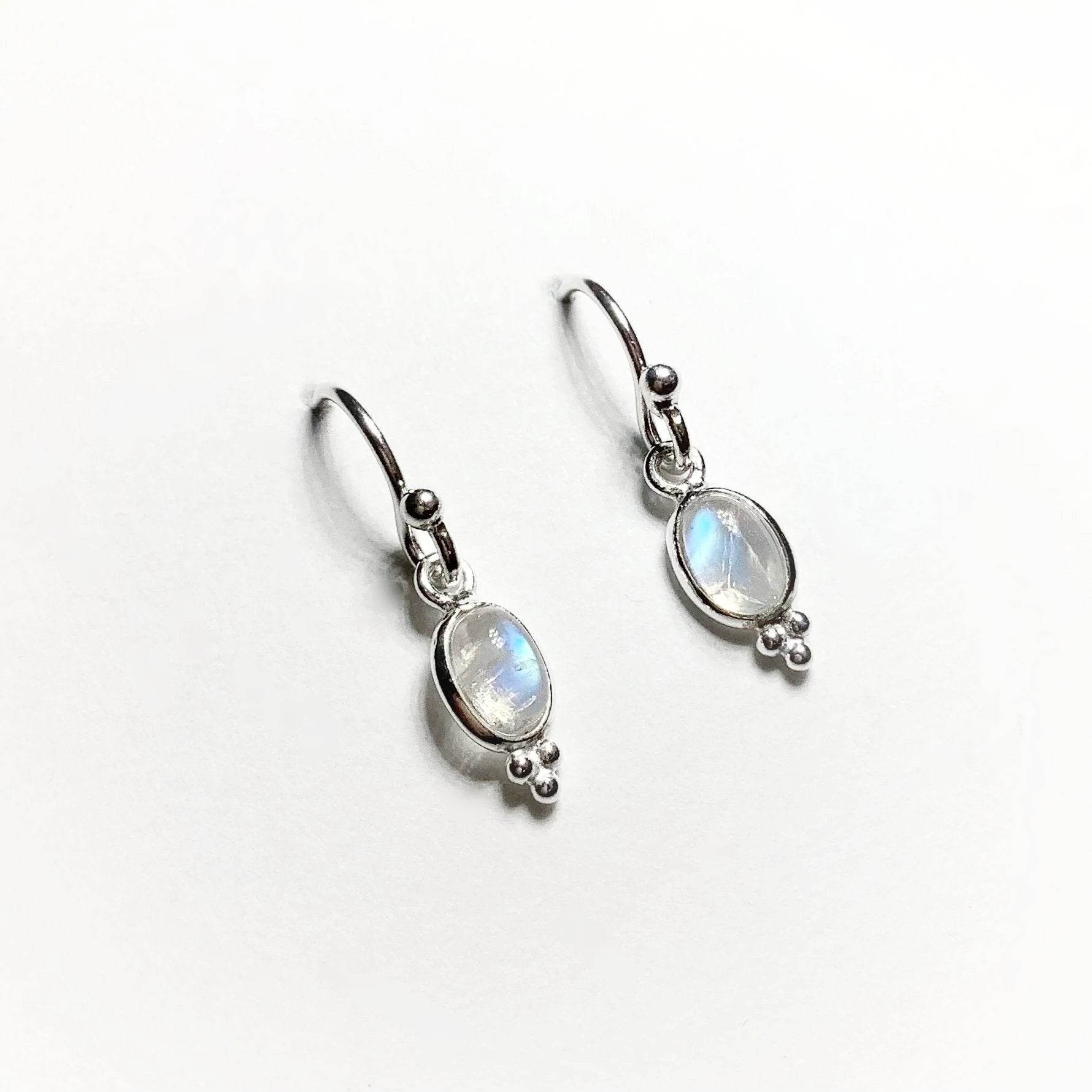 Rainbow Moonstone Dangle Earrings - Rocks and Gems Canada