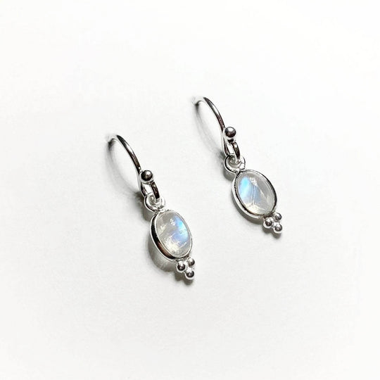 Rainbow Moonstone Dangle Earrings - Rocks and Gems Canada