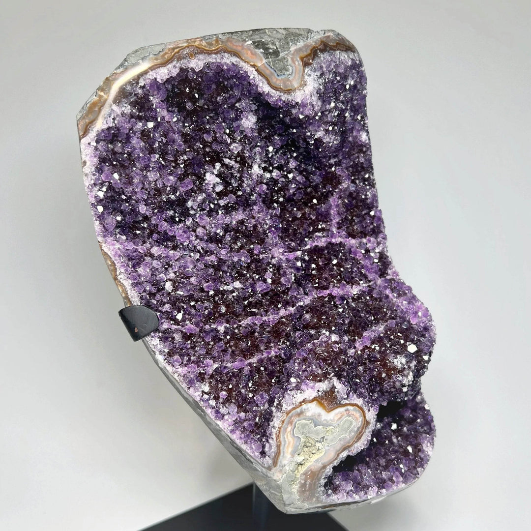 Large Amethyst Druze Cluster on Display Stand - Rocks and Gems Canada