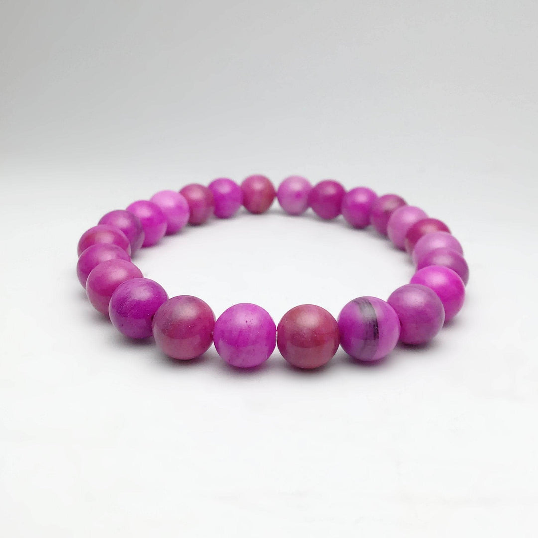 Pink Crazy Lace Agate Beaded Bracelet - Rocks and Gems Canada