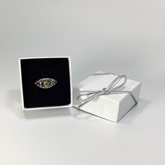 Green Amber Ring - Rocks and Gems Canada