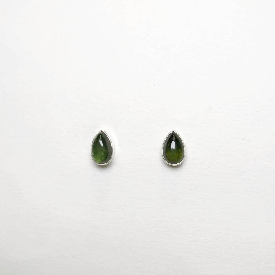 Green Tourmaline Stud Earrings - Rocks and Gems Canada