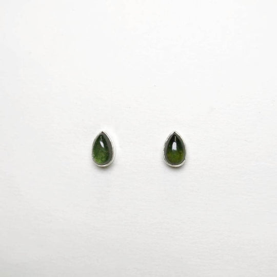 Green Tourmaline Stud Earrings - Rocks and Gems Canada