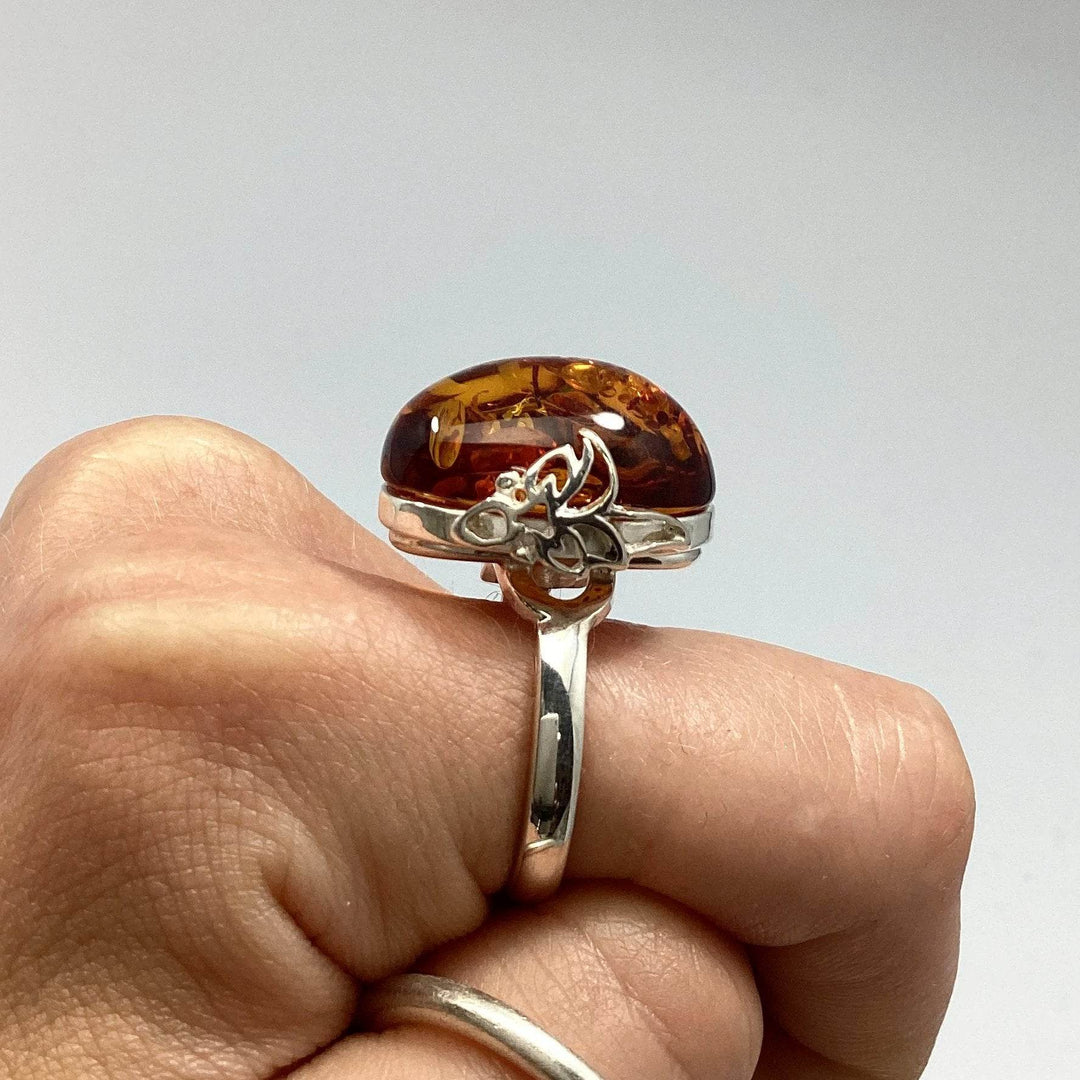 Cognac Amber Ring - Rocks and Gems Canada
