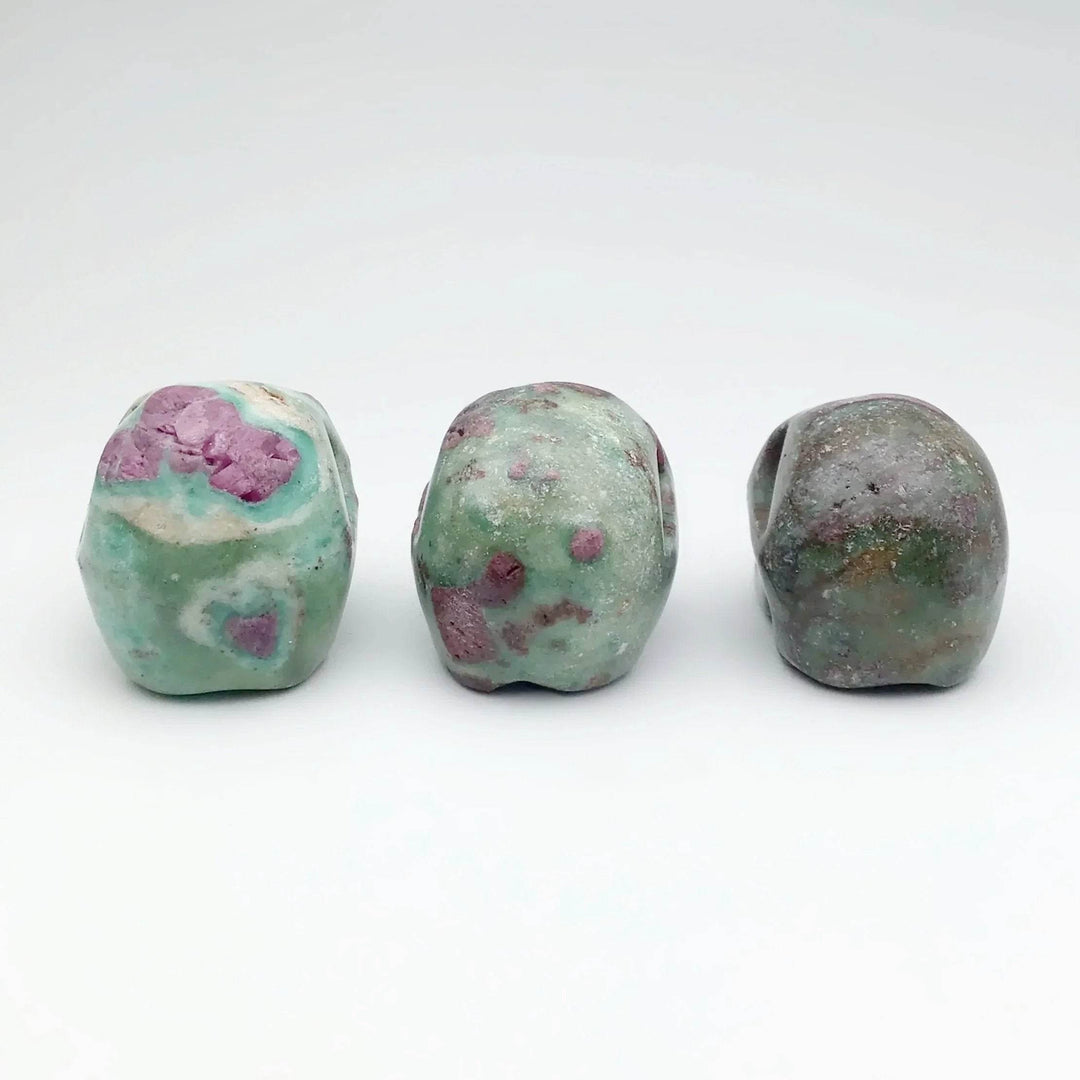 Carved Ruby Fuchsite Skull - Rocks and Gems Canada