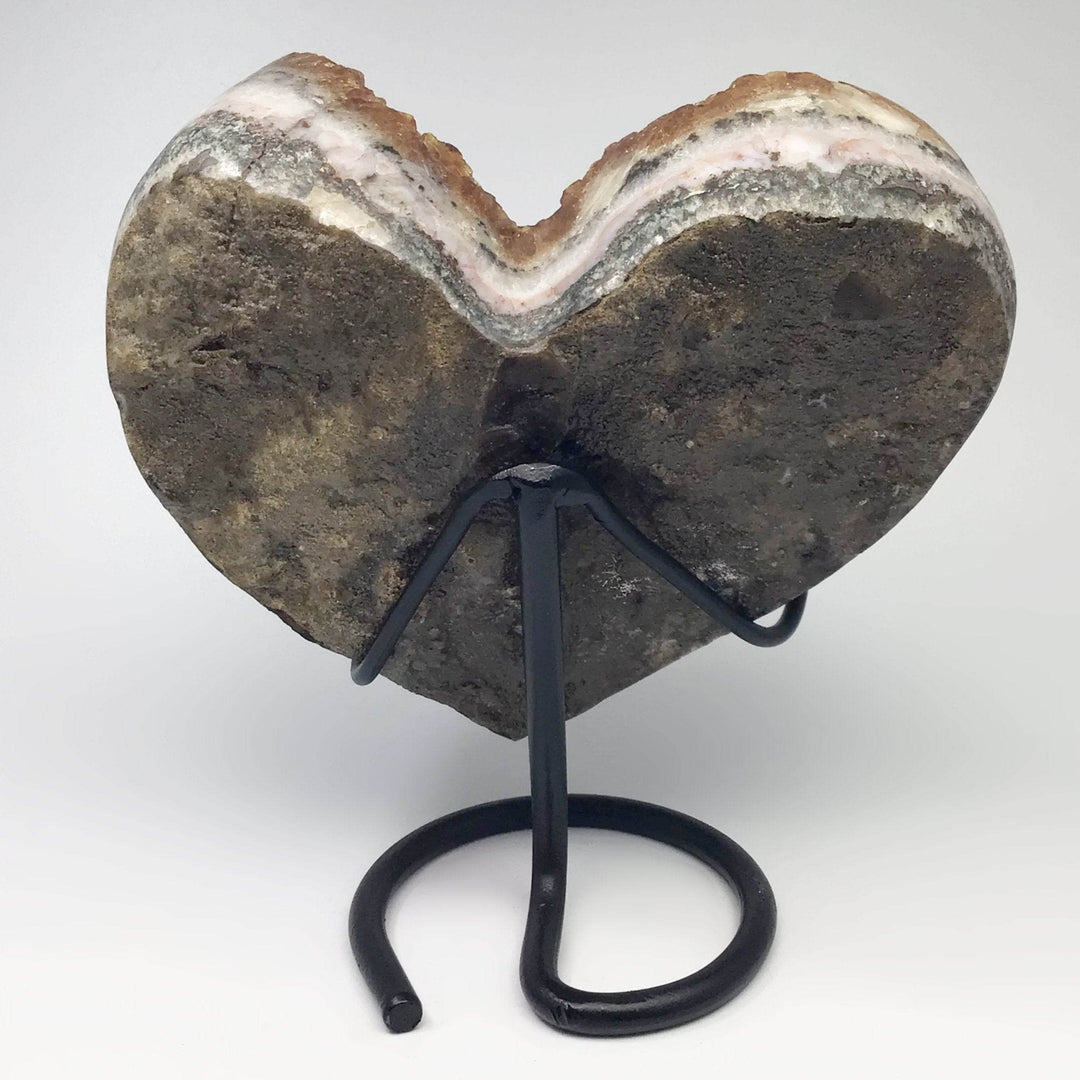 Citrine Druze Cluster Heart On Stand - Rocks and Gems Canada