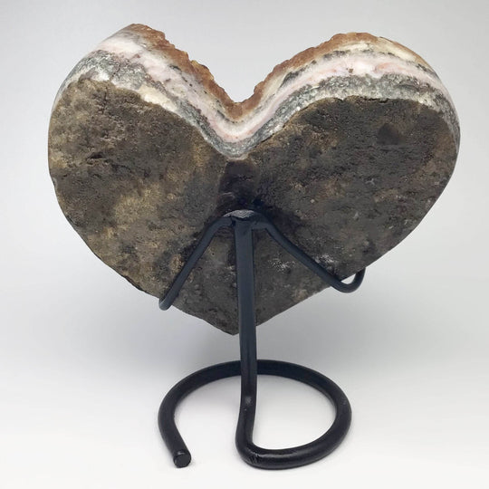 Citrine Druze Cluster Heart On Stand - Rocks and Gems Canada