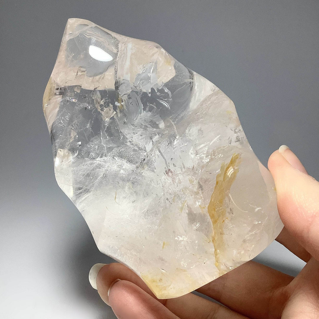 Carved Quartz with Hematoid Inclusions Flame - Rocks and Gems Canada