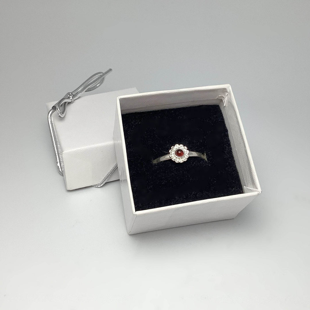 Cognac Amber Flower Ring - Rocks and Gems Canada