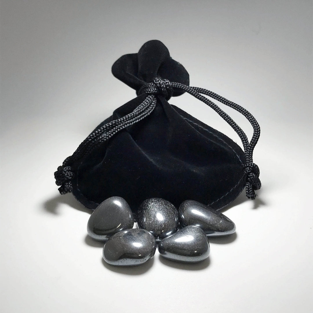 Hematite Small Tumbles Pouch - Rocks and Gems Canada