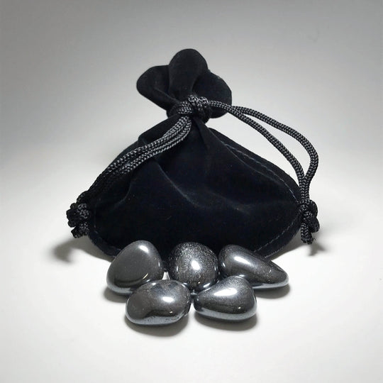 Hematite Small Tumbles Pouch - Rocks and Gems Canada