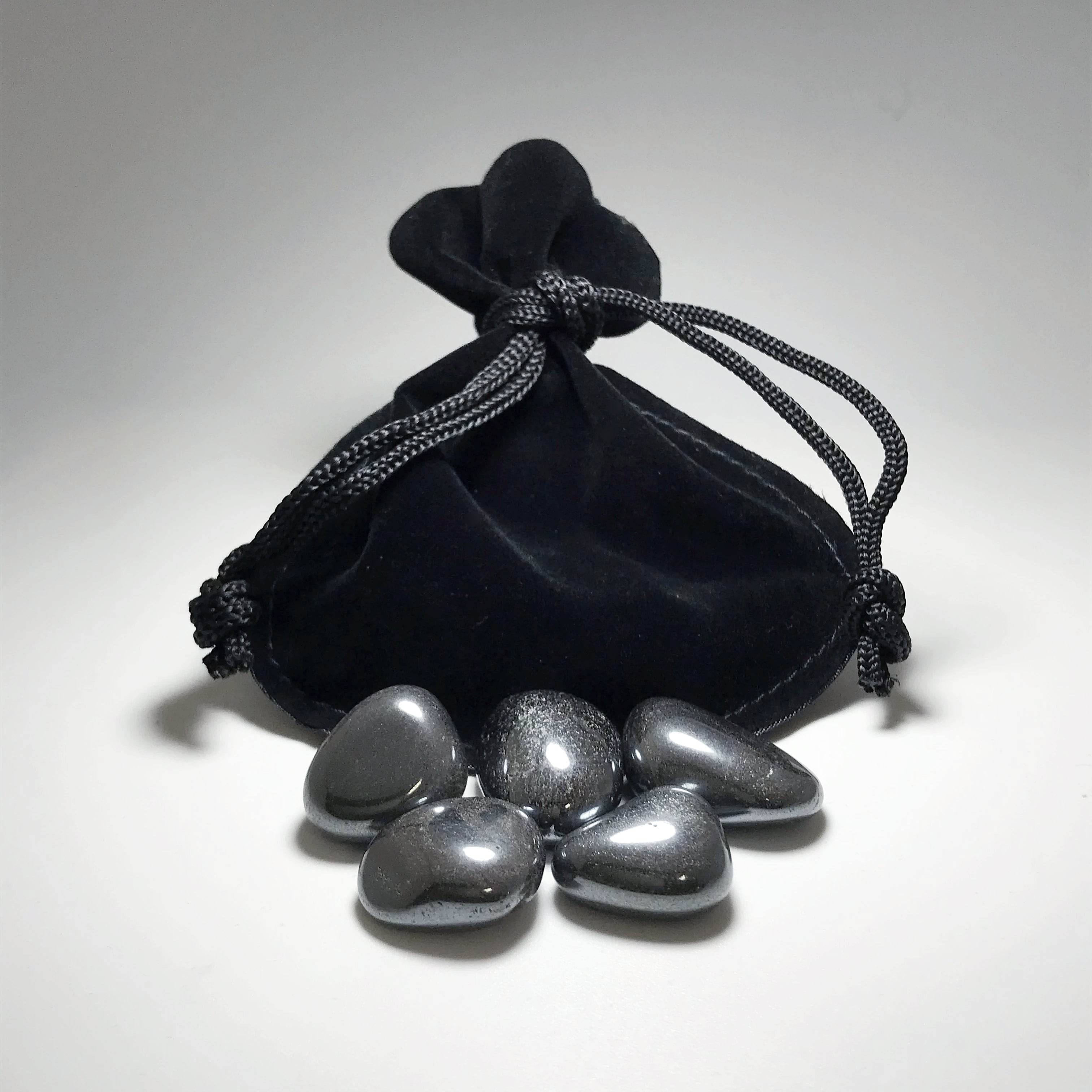 Hematite Small Tumbles Pouch - Rocks and Gems Canada