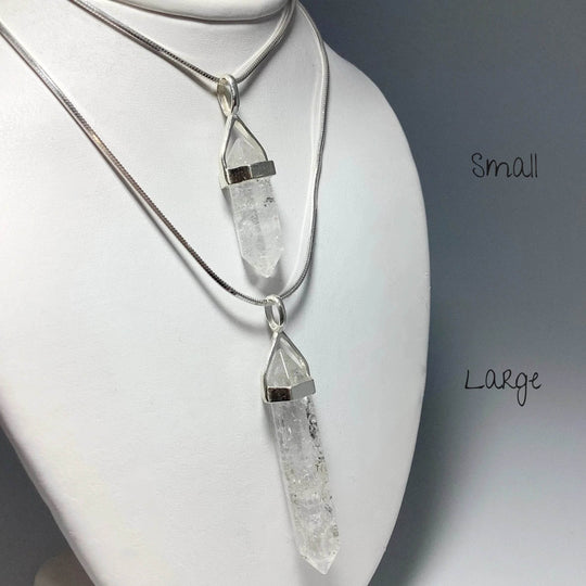 Quartz with Inclusions Double Terminated Point Pendant - Rocks and Gems Canada