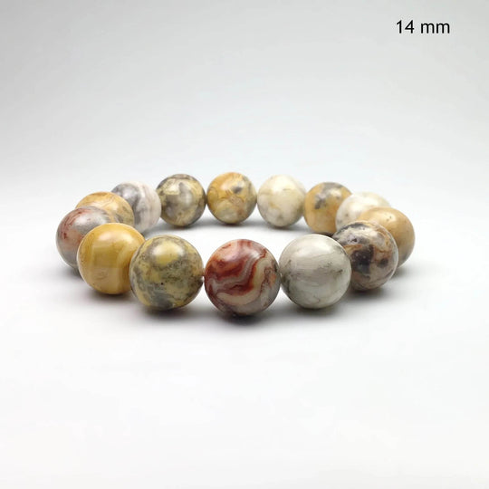 Natural Crazy Lace Agate Beaded Bracelet - Rocks and Gems Canada