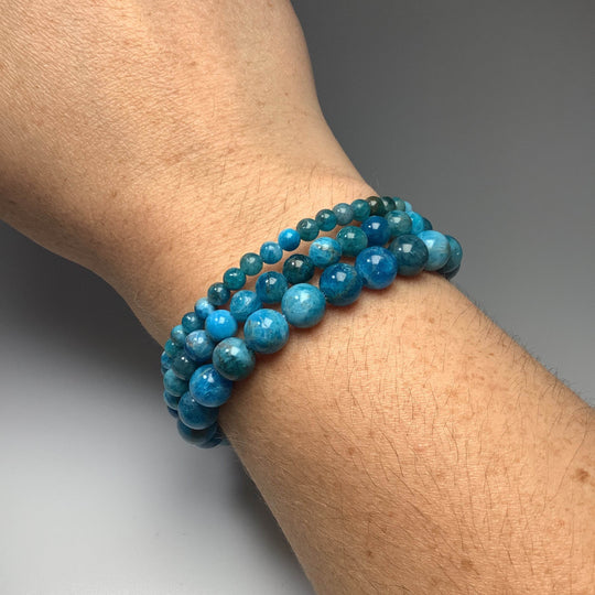 Blue Apatite Beaded Bracelet - Rocks and Gems Canada