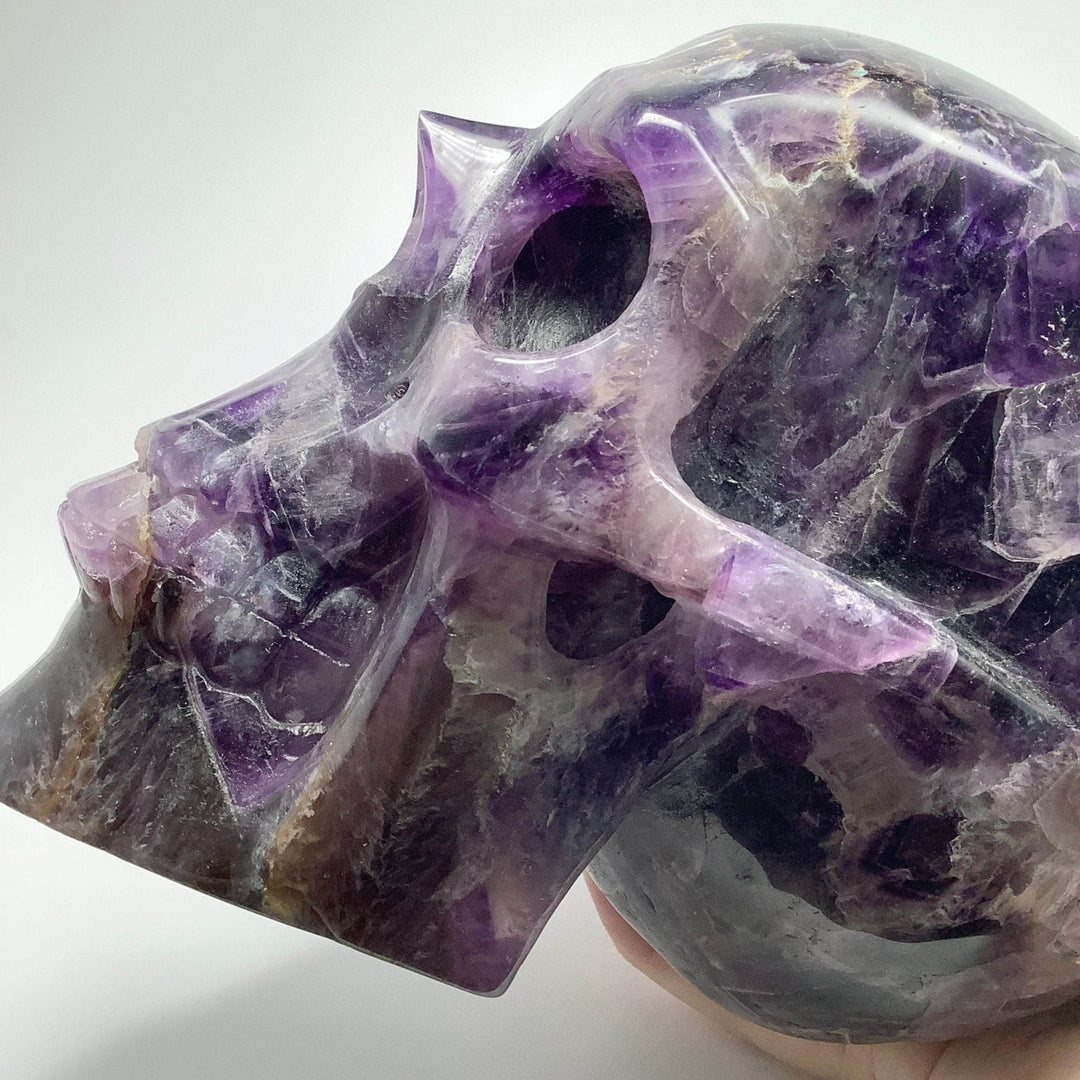Large Chevron Amethyst Crystal Skull - Rocks and Gems Canada