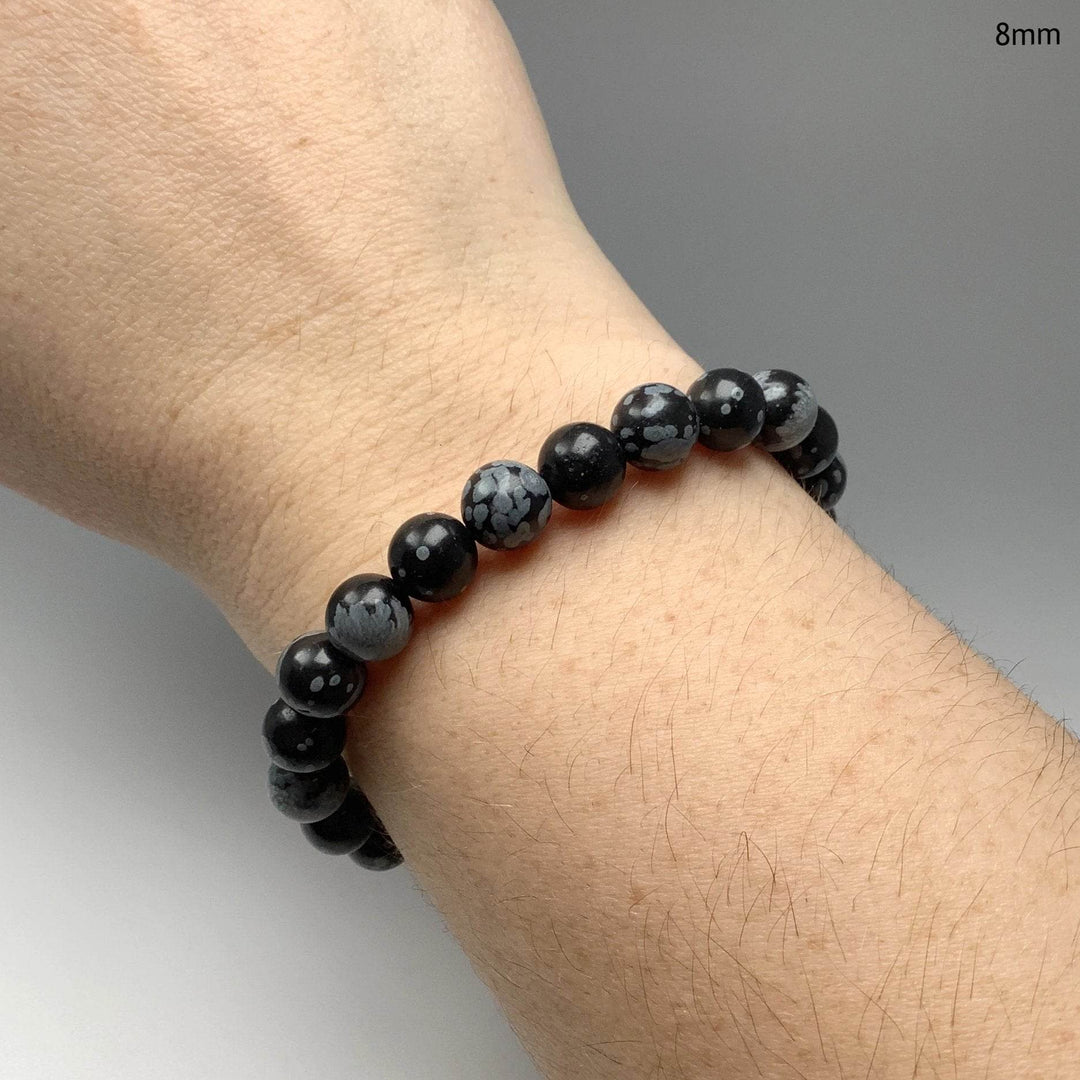 Snowflake Obsidian Beaded Bracelet - Rocks and Gems Canada
