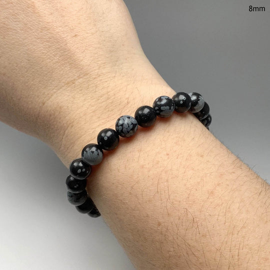 Snowflake Obsidian Beaded Bracelet - Rocks and Gems Canada