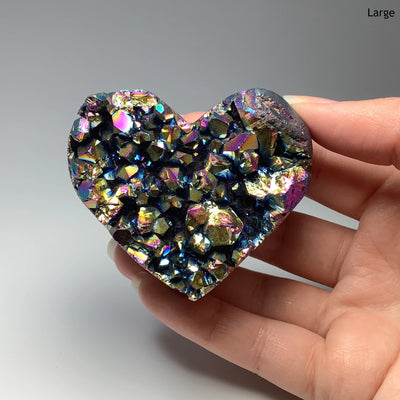 Rainbow Amethyst Druze Cluster Heart