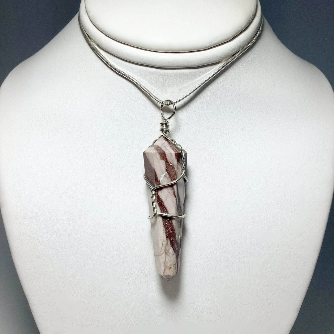 Wire Wrapped Brown Zebra Jasper Pendant - Rocks and Gems Canada