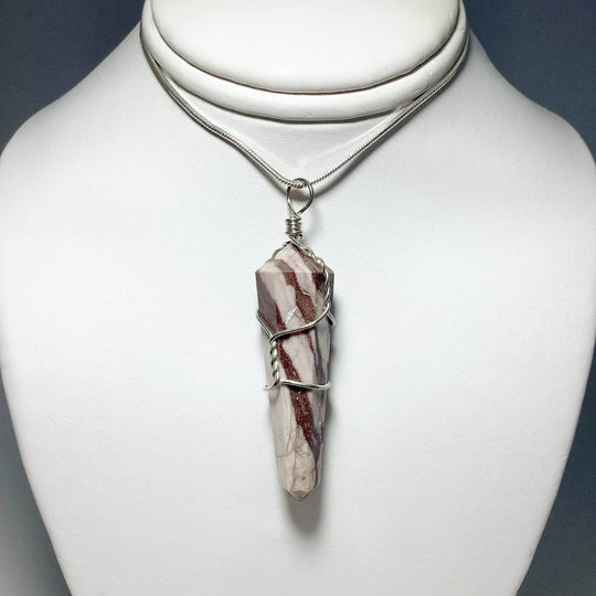 Wire Wrapped Brown Zebra Jasper Pendant - Rocks and Gems Canada