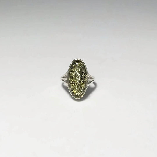 Green Amber Ring - Rocks and Gems Canada