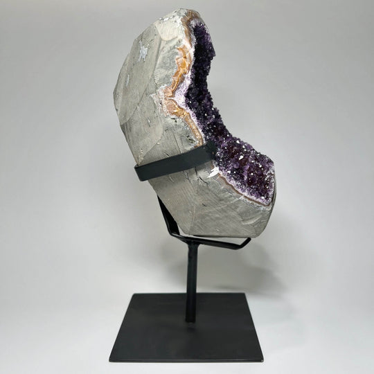 Large Amethyst Druze Cluster on Display Stand - Rocks and Gems Canada